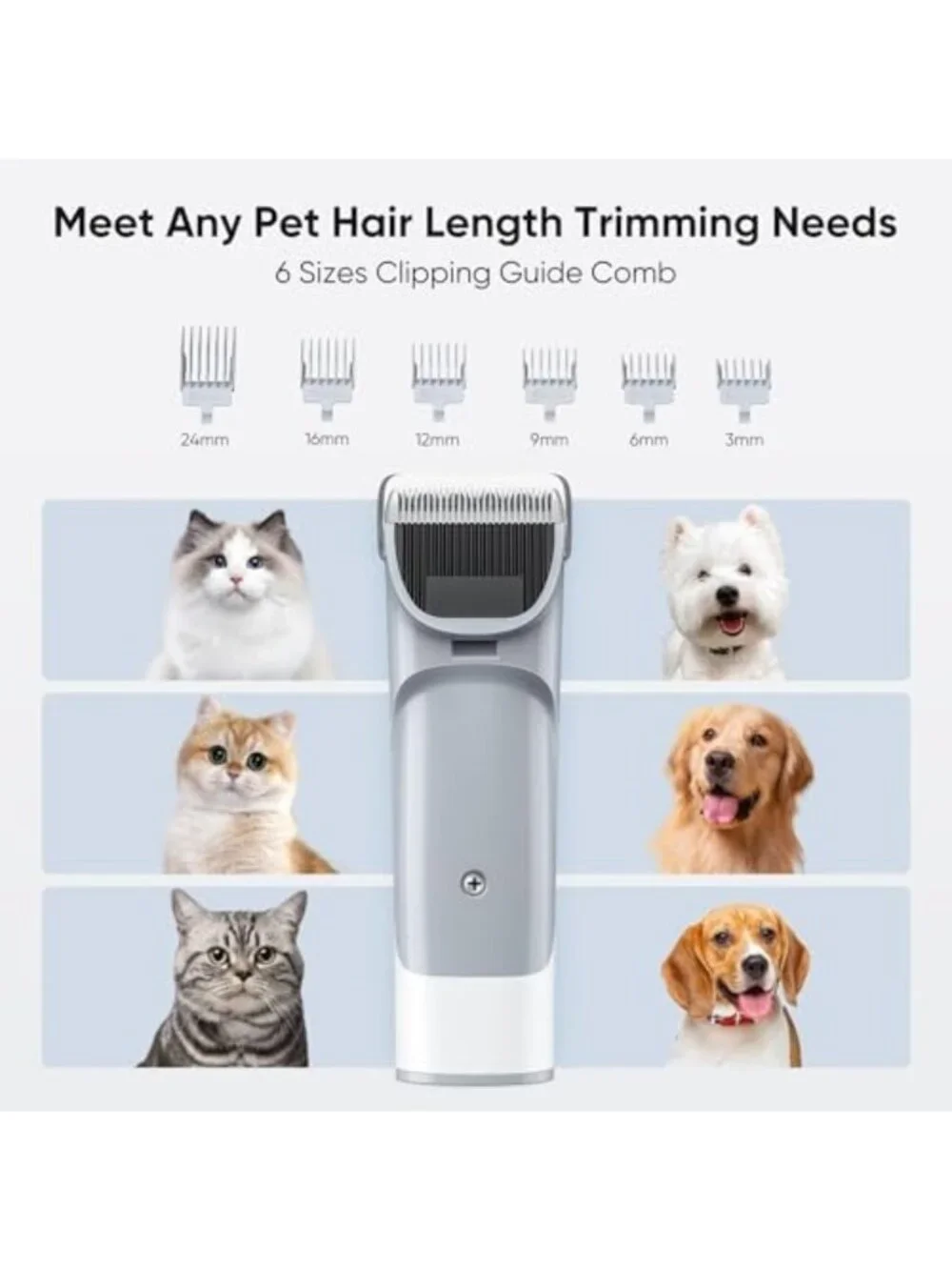 Pet Grooming Vacuum Kit for Cats & Dogs, 2.5L Dust Cup, Hair Removal Tool